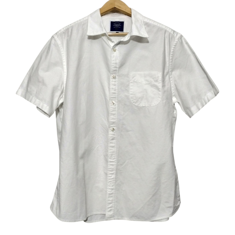 Charles Tyrwhitt Jermyn Street London Slim Fit Short Sleeve button down Shirt